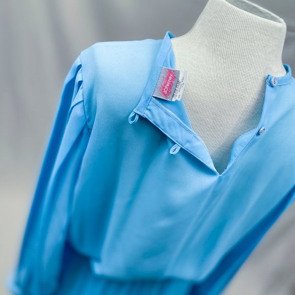 Vintage Semi Sheer Pleated Dress, Sz M/L - Picture 7 of 10